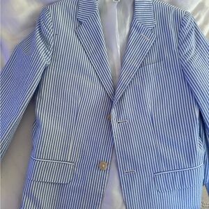 Kid’s Ralph Lauren Blue Striped Seersucker Blazer